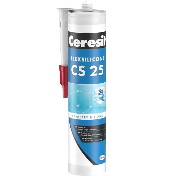 CERESIT CS 25 SANITARY SILICONE WHITE/TRANSPARENT
